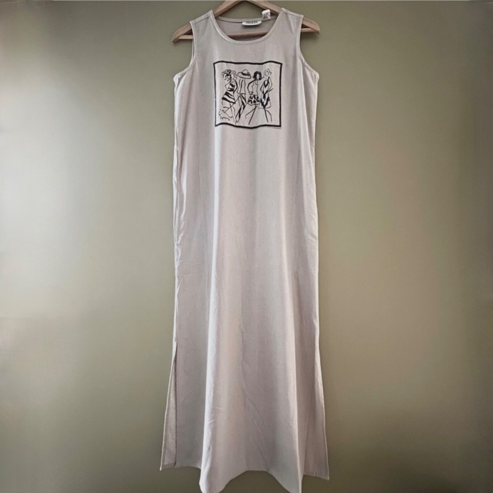 Selene Washable Raw Silk Dress Sleeveless Small Artsy Boho Beach Coastal Neutral